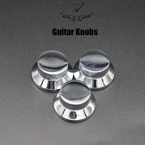 3 Pcs Guitar Bass Metal Top Hat Bell Speed Knobs for  Les Paul SG Guitar(Chrome) ► Photo 1/5