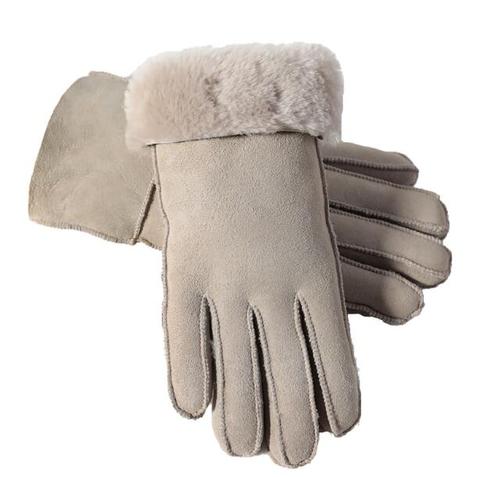 Men‘s women's autumn winter thicken warm natural one piece wool fur leather glove male winter brand wool fur mitten R2218 ► Photo 1/1