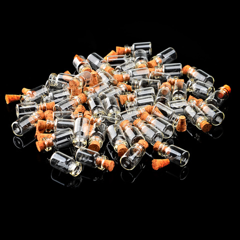 50Pcs 0.5ml Mini Clear Glass Bottle Wishing Bottle Vials Empty Glass Jars With Cork Stopper Weddings Wish Party Favors ► Photo 1/1