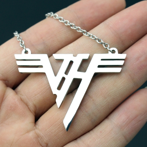 Hot VH Charm Eddie Van Halen band Logo Stainless Steel Pendant Necklace Jewelry 24