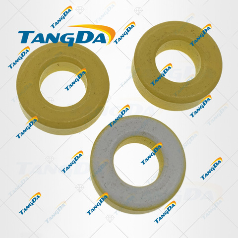 TANGDA Iron powder cores T68-26A OD*ID*HT 18*9*6.5 mm 58nH/N2 75ue Iron dust core Ferrite Toroid Core toroidal yellow white T ► Photo 1/1