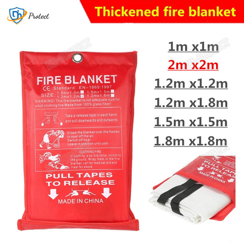 2M x 2M Fire Blanket Fiberglass Fire Flame Retardant Emergency Survival Fire Shelter Safety Cover Fire Emergency Blanket ► Photo 1/6