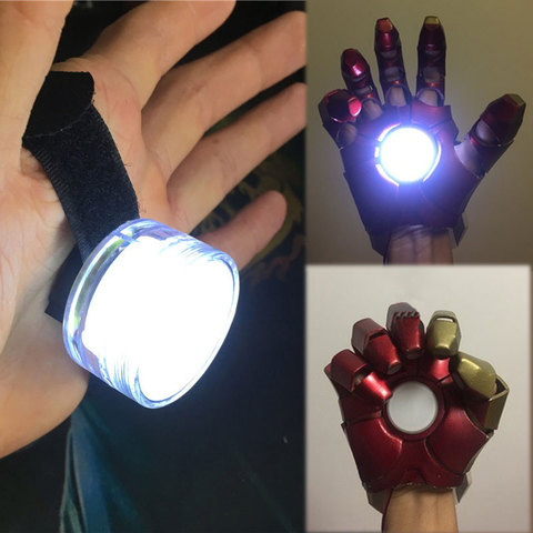 DIY LED Light Controlled Accessories For Iron Man Tony Stark Hand Led Lamp Glove Palm Lights Cosplay Props CR2032 model Light ► Photo 1/6