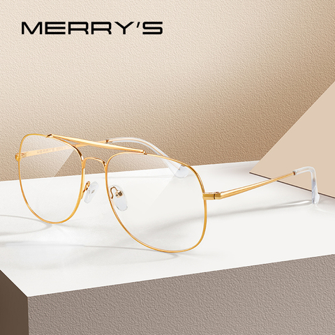 MERRYS DESIGN Men Classic Square Glasses Optics Frame Women Double Beam Prescription Glasses Frames Optical Eyewear S2389 ► Photo 1/6