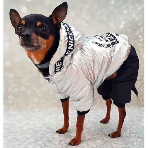 Yorkie Chihuahua Clothes Winter Dog Jumpsuit Waterproof Warm Hooded Down Jacket Dog Onesies Overalls Medium Small Pet Costumes ► Photo 1/6