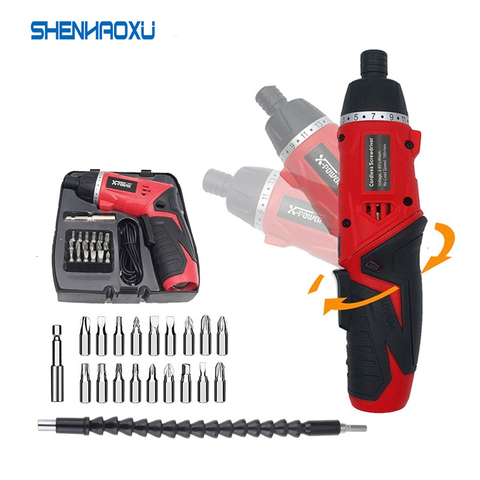 3.6V Lithium Battery Electric Screwdriver Rechargeable adjustable Multi-function Cordless Drill Power Tools LED WIth 20PCS bits ► Photo 1/6