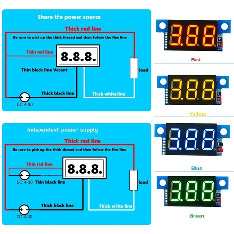 DC0-10A Digital LED Ammeter Current Panel Meter 0.36in Module Reverse protection ► Photo 1/6