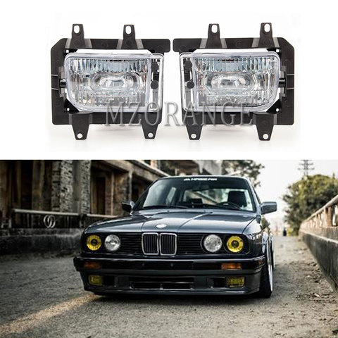 For BMW E30 headlight Fog Lights 1985-1993 fog light 318i 325i 2Pcs Front Bumper fog lamps fog Lamp Case cover DRL headlights ► Photo 1/6