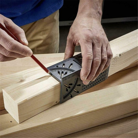 Oauee Woodworking Scribe Mark Line Gauge T-Type Ruler Square Layout Miter 90 Degree Gauge Measuring Gauging Carpenter ► Photo 1/6