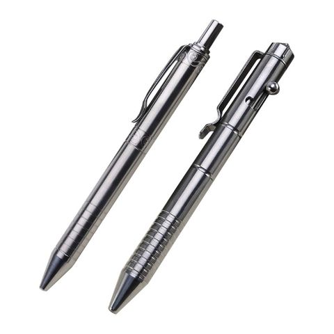 Solid Titanium Alloy Gel Ink Pen Vintage Bolt Action Writing Tool Stationeries QX2B ► Photo 1/5