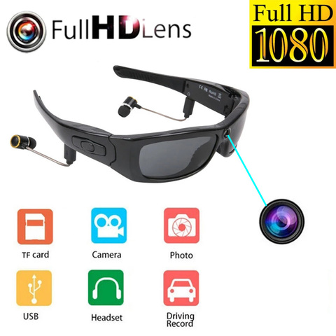 2022 HD 1080P 32GB Polarized Lens Mini Sunglasses Camera Multifunctional Bluetooth MP3 Player Sports DV Video Recorder ► Photo 1/6