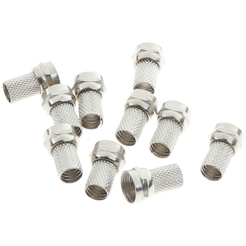10 Pcs 75-5 F Connector Screw On Type For RG6 Satellite TV Antenna Coax Cable Twist-on ► Photo 1/6