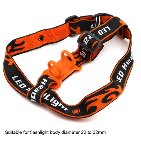 Orange head Strap Mount Holder Headband Fixed Strap head Belt for 22mm to 32mm LED Flashlight Torch Headlamp Headlight - Rhuxyol ► Photo 1/4