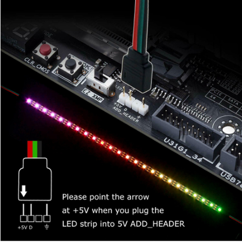 40cm Addressable WS2812b Digital LED Strip Rainbow RGB LED Lighting Kit for PC Computer Case Decor, for 5v 3pin Interface ► Photo 1/6