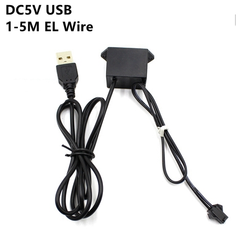 DC5V USB Power Supply Adapter Driver Controller Inverter For 1-5M El Wire Electroluminescent Light,DC To AC ► Photo 1/6