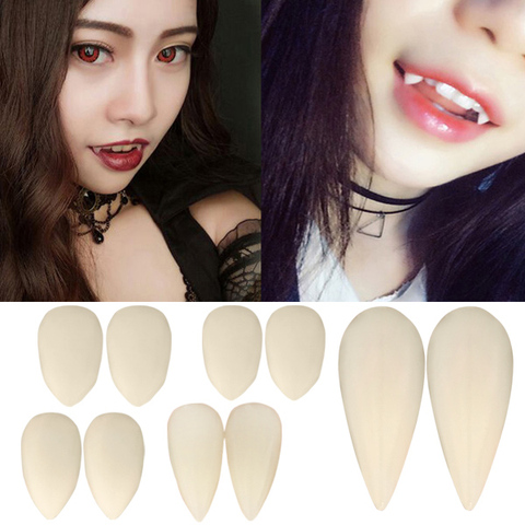 1pair Cosplay Tooth Dentures Props DIY Resin Halloween Costume