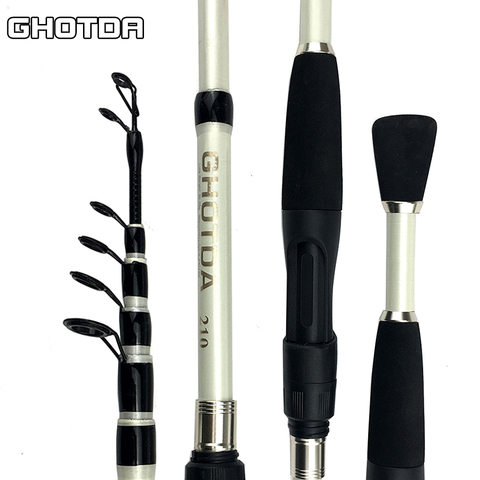 GHOTDA Short Telescopic Lure Fishing Rod Carbon Fiber 1.6/1.8/2.1/2.4M White/Black Baitcasting Rod Fishing Tackle ► Photo 1/6