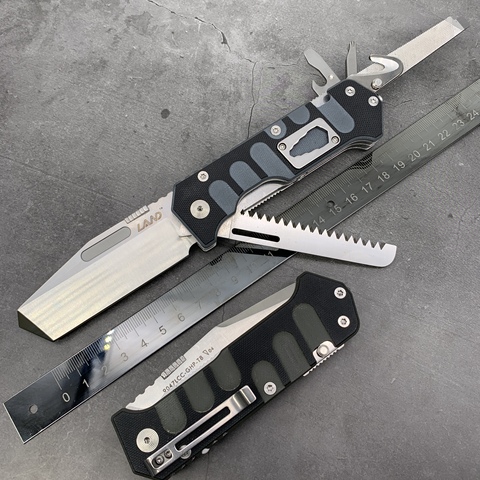 LAND 9047 Folding Multi-Functional Knife Survival Camping Outdoor  Hunting Saw Tool Knives 12cr27mov Stainless Steel ► Photo 1/6