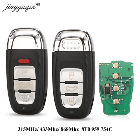 jingyuqin Smart Remote Key Keyless 3/4 Button 315MHz/433MHZ/868MHZ 8T0 959 754C for For Audi Q5 A4L A5 A6 A7 A8 RS4 RS5 S4 S5 ► Photo 1/4