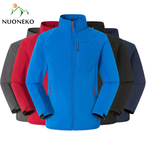 NUONEKO Men Women Softshell Fleece Hiking Jackets Autumn Outdoor Waterproof Jacket Trekking Climbing Camping Male Warm Coat JM11 ► Photo 1/6