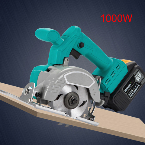 4/5 Inch 1000W Rechargeable Electric Circular Saw 2PCS Saw Blades Cordless Adjustable Curved Wood Cutting Machine Power Tools ► Photo 1/6