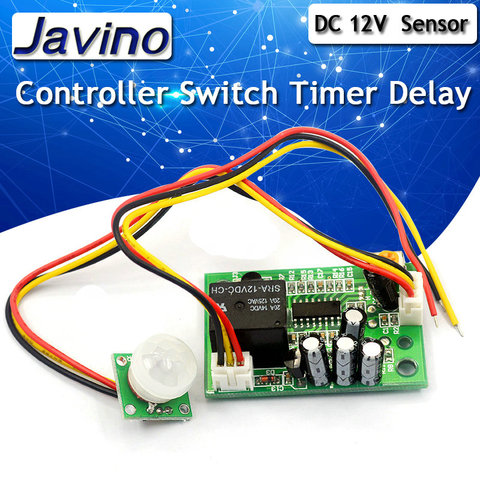 DC 12V PIR Motion Sensor Relay Module IR Infrared Human Body Induction Sensor Pyroelectric Controller Switch Timer Delay ► Photo 1/3