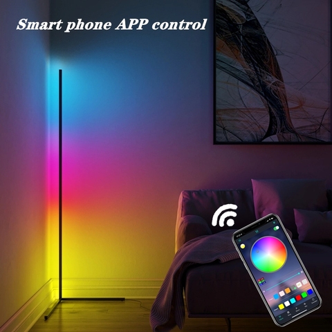 Smart Phone App Control RGB Corner Floor Lamps Modern Colorful Interior Bedroom Living Room LED Atmosphere Standing Light ► Photo 1/6