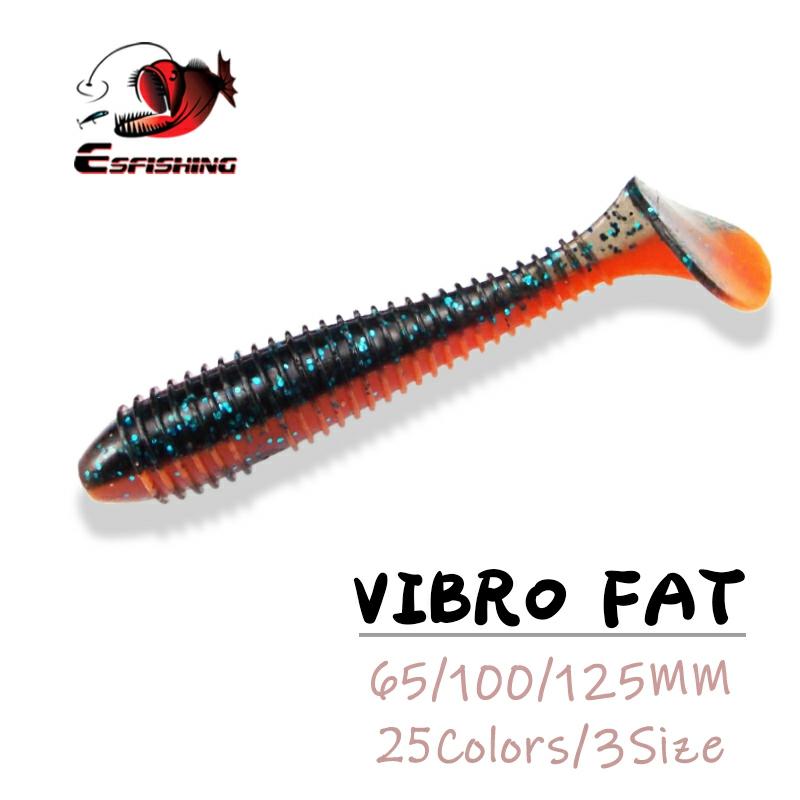 ESFISHING Soft Lures Fishing Vibro Fat 65mm 100mm 125mm Fishing Lures Tackle Iscas Wobblers Bream Bait ► Photo 1/6