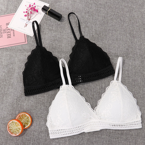 1/2PCS French Style Bralette Seamless Deep V Lace Bra Wireless Thin Underwear Sexy Lingerie Soft Push Up Bras For Women Hot ► Photo 1/6