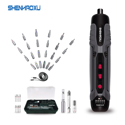 4V Mini Cordless Electric Screwdriver Set Smart Electric Screwdrivers USB Rechargeable Handle With 34 Bit Set Drill LED Light ► Photo 1/6
