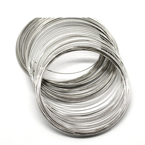 DoreenBeads Steel Wire Memory Beading Bracelets Components Round silver color 7cm-7.5cm Dia, 45 Loops Hot new ► Photo 1/4