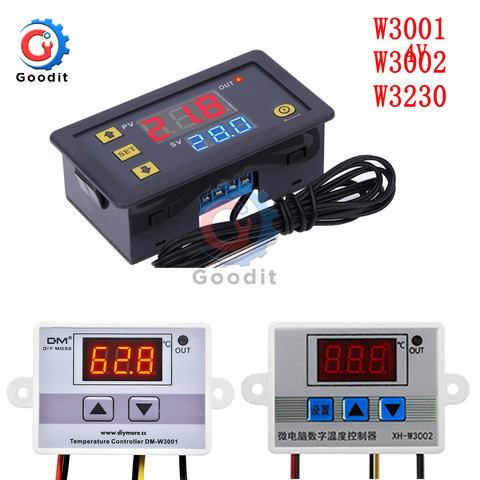 W3001 W3002 W3230 LED Digital Thermostat Temperature Controller AC 110V-220V DC12V 24V Thermoregulator Heating Cooling Control ► Photo 1/6