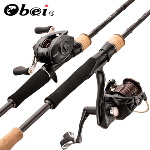 Obei Travelfising Casting Spinning Fishing Rod and Fishing Reel Combo 1.8/2.1/2.4m Lure Bass Travel Rod Baitcasting Carp Reel ► Photo 1/6