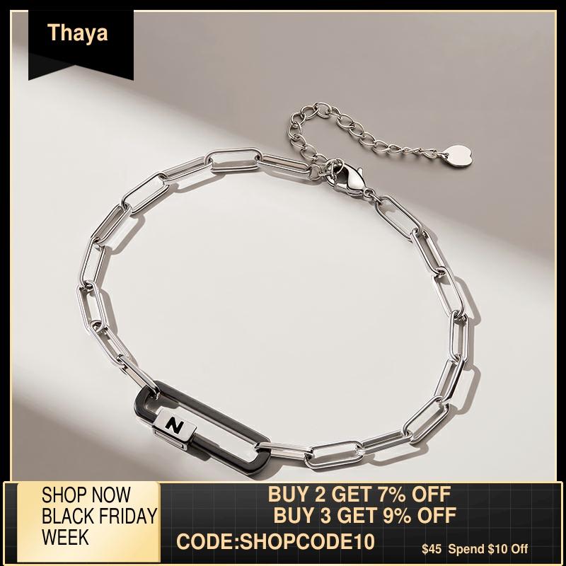 Thaya Fashion Design Women Bracelet Cross Chain SN Bangle Copper Plated 18K Gold Bracelet For Couple Fine Fashion Jewelry Gift ► Photo 1/6