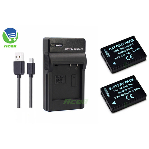 DMW-BCG10 Battery + USB Charger for Panasonic DMC-ZR3 DMC-3D1 DMC-TZ6 DMC-TZ7 DMC-TZ8 Camera Replace DMW-BCG10E DMW-BCG10PP ► Photo 1/6