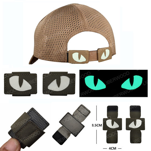 Cat Tiger Eyes Hook Fasteners Tactical Glow In Dark Military Combat Applique Patch For hats Helmet uniform backpack ► Photo 1/6
