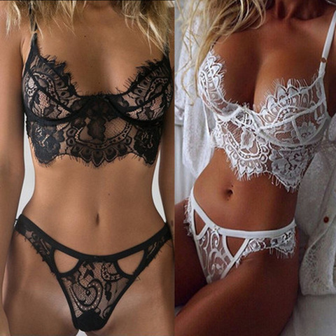 Sensual lingerie women underwear set plus size sexy lingerie sex  transparent lace erotic costumes porn bra g-string nightwear : :  Fashion