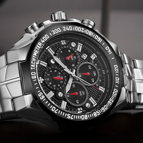 Sport Watches For Men Fashion Quartz Men Big Clock WWOOR Top Brand Luxury Military Full Steel Waterproof Chronograph Wristwatch ► Photo 1/6