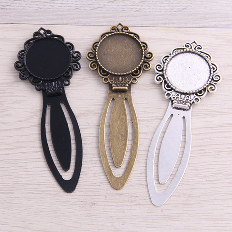 SWEET BELL  5pcs Three Color 20mm Cameo Steel Round Bookmarks Pattern Cabochon Settings Jewelry Blank Charm ► Photo 1/6