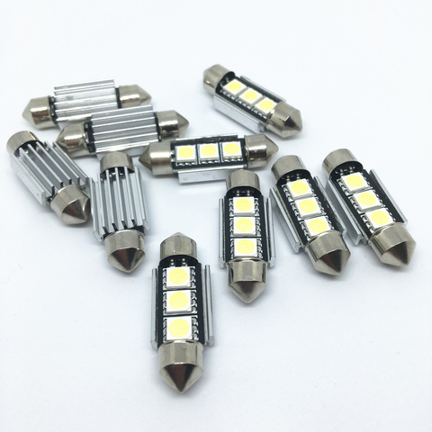 10pcs Dome ligh Festoon 36mm 39mm 41mm SMD 5050 LED White  Car Light CANBUS Error Free C5W LED Lamp auto Bulb interior light 12V ► Photo 1/6