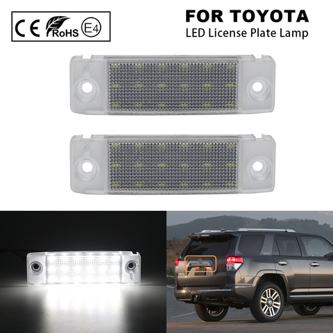 2X LED License Plate Light Number Plate Lamp For Toyota 4Runner Sequoia Land Cruiser Prado Lexus GX470 Caldina Carina E Corona ► Photo 1/6