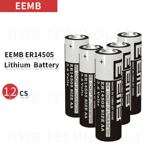 12PCS/lot  EEMB ER14505 AA 3.6V 2400mAh Lithium Battery Brand New,Patrolling rod lithium battery PLC instrument battery ► Photo 1/6