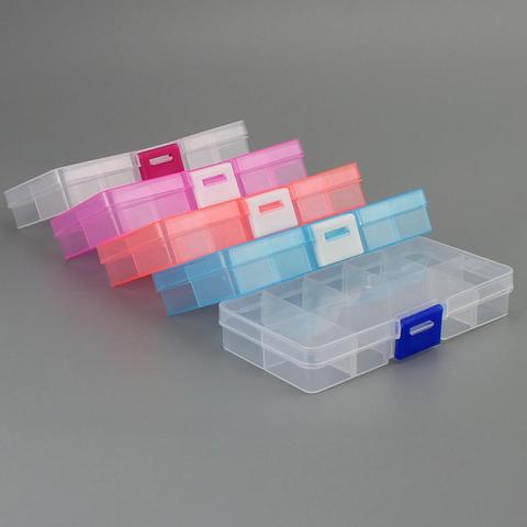 10 Grids Clear Detachable Storage Box Can Be Assembled Plastic Jewelry Case Finishing Box Eco-friendly Bead Storage Box ► Photo 1/6
