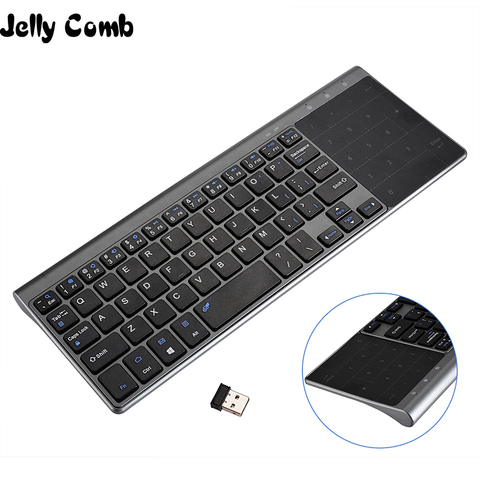 Jelly Comb Wireless Keyboard with Number Touchpad for Notebook PC Smart TV YR Thin USB Wireless Mini Keyboard Spanish Russian ► Photo 1/6