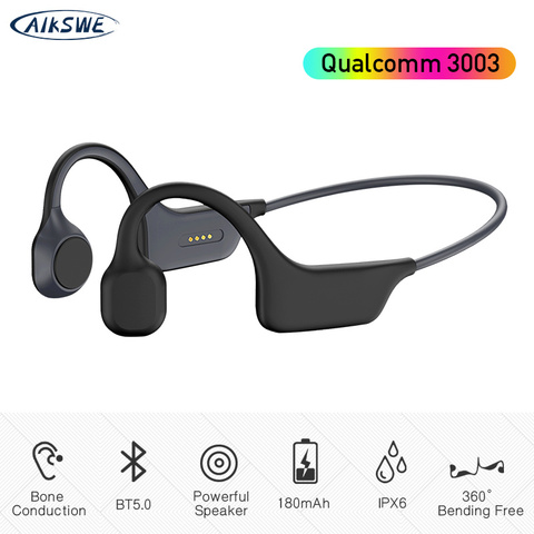 AIKSWE Bone Conduction Headphones Bluetooth wireless Sports Earphones IPX6 Headset Stereo Hands-free with microphone For Running ► Photo 1/6