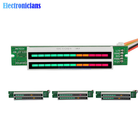 Mini Dual 12-bit LED Music Level Indicator Adjustable Light Speed VU Meter Stereo Amplifier Board with AGC Mode Diy KIT Assemed ► Photo 1/6