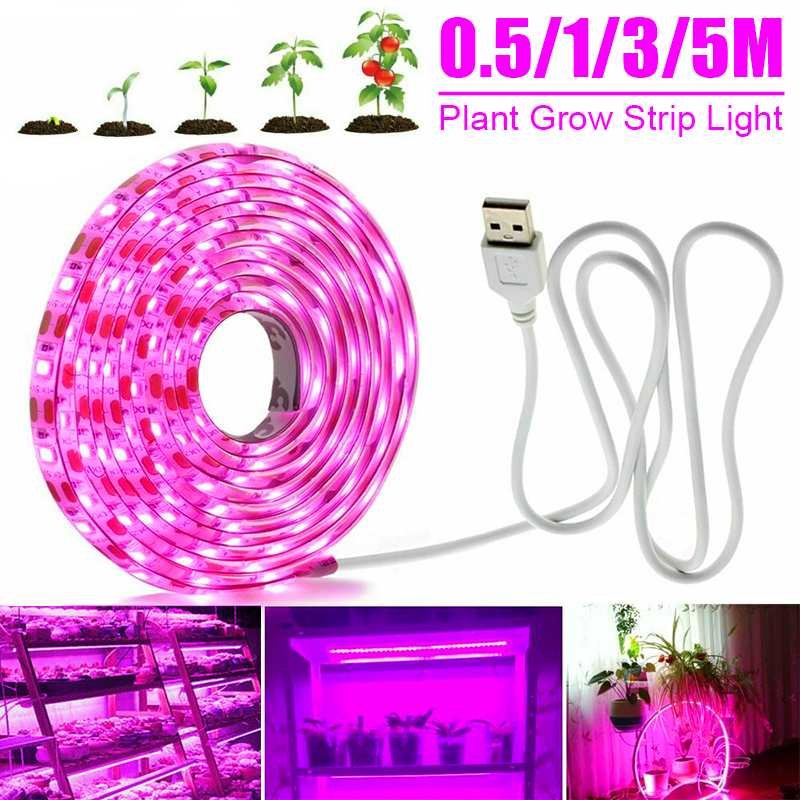 DC5V LED Grow Light Strip 5M Full Spectrum USB LED Light 2835 For Plant Growing 