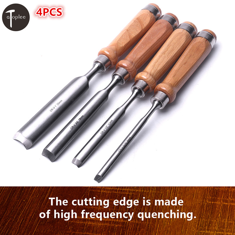 4Pcs Wood Carving Carvers Working Chisel Hand Tool WoodWorking Chisels Set 