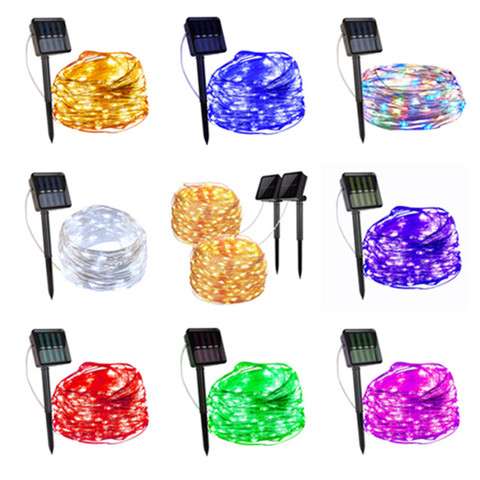 LED Outdoor Solar Lamp String Lights 100/200 LEDs Fairy Holiday Wedding Party Garland Solar Garden Waterproof for Home Led Decor ► Photo 1/6