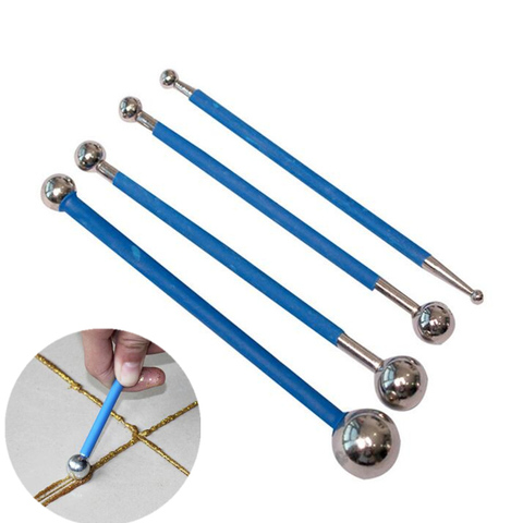 4pcs/set  Double steel pressed ball tile grout repairing stick ceramic floor grout glue gap scraping Construction tools ► Photo 1/6